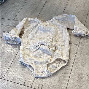 Charming Cream Bodysuit with Bow